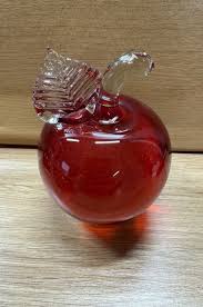 Lot of 5 Art Glass Egg /apple Shaped Art Clear glass ...