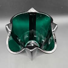 Vintage MID CENTURY Art Glass Vase Teal Green Square Base 8.5" tall | eBay