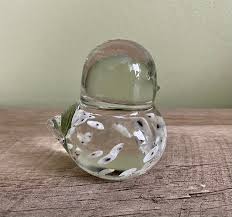 Vintage Art Glass Round Bird Figurine Paperweight - Etsy