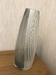 Handmade Designer Casa Domani Clear With Stripes Glass Vase 28.5 cm H Ex Cond | eBay