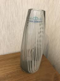 Handmade Designer Casa Domani Clear With Stripes Glass Vase 28.5 cm H Ex Cond | eBay