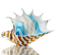 Art Glass Conch Shell Sculpture | SPI Home | 53059
