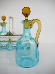 Antique French Hand Blown Glass Liqueur Cabaret Service from LeGras, 1890s for sale at Pamono