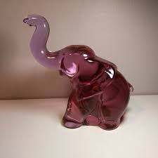 Dalzell Viking Lavender Ice Heisey 93 Glass Large Elephant ...