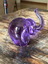Vintage 1981 Art Glass Elephant Artist Signed Rhône Ponlenc ...
