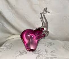 Rare CHALET RIEKES? ART Glass Pink Elephant Figurine ...