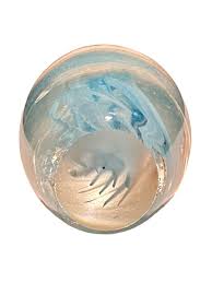 Glass Art Light Blue Jellyfish Clear Paperweight Small Oval Figure | eBay