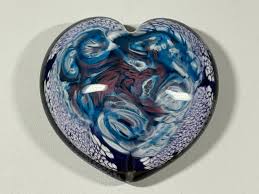Ivan Adaniya Art Glass Heart Paperweight - Etsy