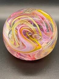 VTG Whitefriars Pink and Yellow Swirl Cane Full Lead Crystal ...