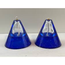 Vintage Handmade Art Glass Oil Lamps Made in Poland, Set ...