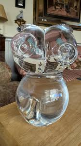 Whimsical Vintage Hand Blown Art Glass Owl Sculpture Signed ...