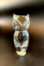 MCM Glass Owl Figurine/ Paper Weight - Etsy