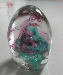 SIGNED Jacobs Ladder Celestial Control Air Bubble Sea Leaf Art Glass Paperweight | eBay