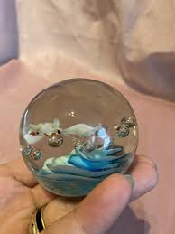 Beautiful Paperweight Ball Shape Whit White Swirl,clear ...