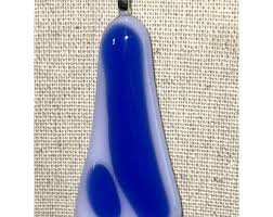 Blue Dichroic Glass Pendant Necklace -- 18" - Etsy