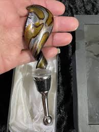 Hand Blown Art Glass Wine Bottle Stopper NEW IN BOX | eBay