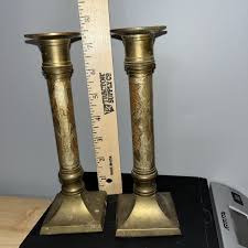 Vintage Brass Candlesticks With Copper And Silver Overlay Set Of 2 | eBay