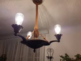 Antique Beautiful Art Nouveau Brass Chandelier - Etsy