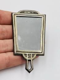 Antique Sterling Silver Art Deco Red Enamel Purse Mirror ...