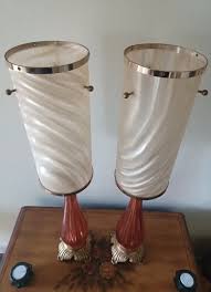 Vintage Pink Murano Style Table Lamps - A Pair | Chairish