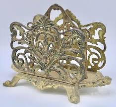 Antique Art Nouveau French Brass Letter Rack / Stationary ...