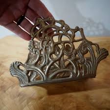 Art Nouveau Deco Brass Napkin Holder Teleflora Taiwan Floral ...