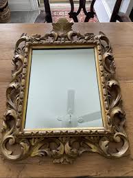 Antique Wood Carved Gilded Gesso Framed Mirror 19x26 Inches | eBay