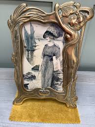 vintage photo frame art nouveu style brass | eBay