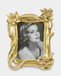 Elegant Golden Floral Photo Frame