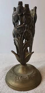 Vintage Solid Brass Tulip Candle Holder Sculptured Flowers ...