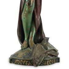 Sold at Auction: Emmanuel Villanis, Emmanuel Villanis (French, 1858) Art Nouveau Bronze Sculpture