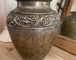 Vintage International Silver Company Vase With Patina Embossed Design Home Décor Great for Staging - Etsy