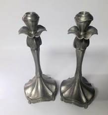 Large Pair Vintage Silver Plated Candlesticks Holder Round Elegant Home Decor | eBay