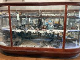 Early 20th Century Wood with Curved Glass Display Case Antique Showcase | eBay