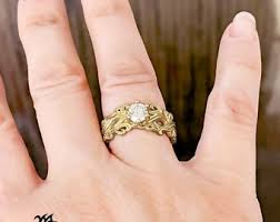 A 14K Yellow Gold Victorian Style Lab Grown Diamond Ring ...