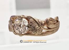 Engagement Ring, Old Mine cut Lab created Diamond Center ...