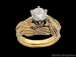 14K Yellow Gold Nenya Ring with 1 Tracer Band - DaVinci Emporium