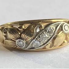 Vintage 18K White Gold Diamond Ring - Etsy