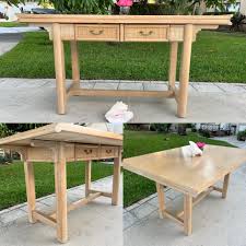 VINTAGE PAGODA FLIP Top Table Console, Chinoiserie Bamboo Rattan Flip Top Dining Table Extendable Dining Table 2 Drawers at Retro Daisy Girl - Etsy