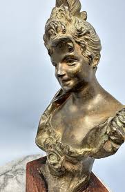 Antique Bronze Victorian Lady Bust | eBay