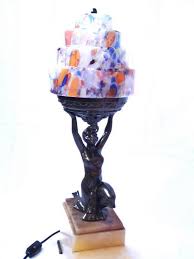 Art Deco Egyptian Revival Table Lamp Genuine 1920s Goddess Living Room, Dining Room Bedroom Lighting Czech Spatter Glass Wedding Cake Shade - Etsy Australia