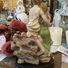 Vintage Resin Man and Woman Embracing by Rock w/ Working ...