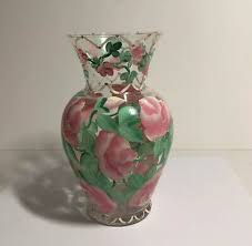 Beautifully hand painted glass vase | eBay