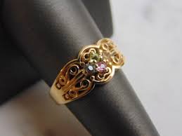 Women's Vintage Estate 14K Gold Multi Stone Ring 5.5g E3870 ...