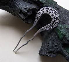 Edwardian aluminium hair comb asymmetric design hair accessory | eBay