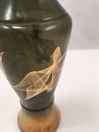 Mid Century Modern Smoked Glass Vase Gold Geometric Design Art Decor Vintage | eBay