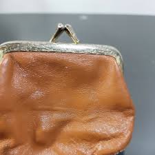 Vintage Genuine Leather Brown Coin Purse Wallet Made In Hong ...