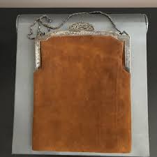 Antique Art Deco Sterling Marcasite Suede Purse/1920s ...