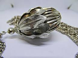 ERWIN PEARL Glorious Multi Strand Silver Tone Vintage Necklace w/ Pendant | eBay