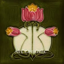 Art Nouveau Ceramic Wall Fireplace a Tile #0045 - Etsy